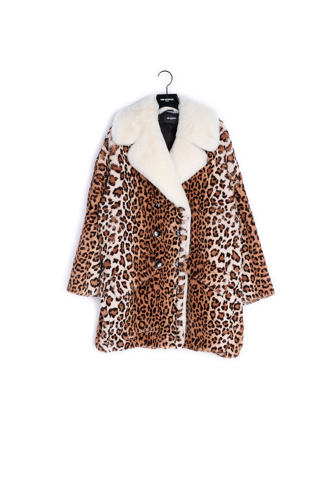 manteau col leopard